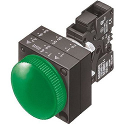 Lámpara De Señalización, 22 Mm, Redondo, Plástico, Verde