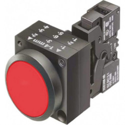Pulsador Luminoso, 22 Mm, Redondo, Plástico, Rojo